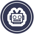 robot head circular icon