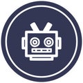 robot head circular icon