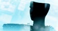 Modern technology engineering, robot ai brain conception