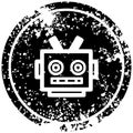 robot head distressed icon