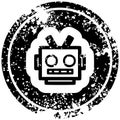robot head distressed icon