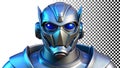 Robot head, futuristic cyborg, android face png transparent image Generative AI