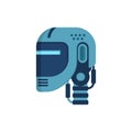 Robot head isolated. Cyborg face. Vector illustration