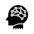 Robot head with neural network vector, Artificial related sollid design icon Royalty Free Stock Photo