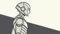 Robot head profile, symbolizing modern AI and futuristic automation, vector design Generative AI Royalty Free Stock Photo