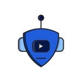 robot head vidio vector logo icon