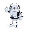 Robot with headphone. Isolated. Contains clipping path