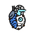 robot heart social robotics color icon vector illustration