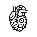 robot heart social robotics line icon vector illustration