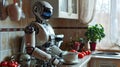 Robot helper helps in the kitchen