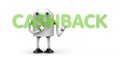 Robot hold green word - Cashback