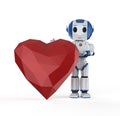 Robot hold red heart Royalty Free Stock Photo
