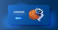 robot holding cookie protection of personal information internet web pop up we use cookies policy notification