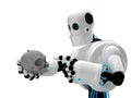 Robot holding human scull Royalty Free Stock Photo