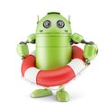 Robot holding life buoy.