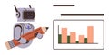 Robot Holding Pencil Creating Bar Graph for Data Visualization and Analysis Royalty Free Stock Photo