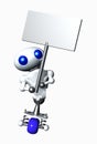 Robot Holding A Sign Royalty Free Stock Photo