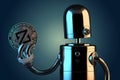 Robot holding Zcoin. Technology concept. 3D illustration