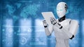 Robot hominoid using tablet computer for big data analytic