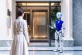 Robot hotel services Royalty Free Stock Photo