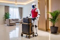 Robot hotel services Royalty Free Stock Photo