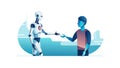 Robot-Human Handshake - AI Partnership & Collaboration Vector, vector design Generative AI Royalty Free Stock Photo