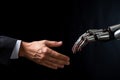 robot and human handshake
