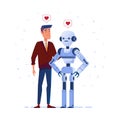 Robot and human in love.