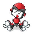 Robot humanoid death mascot cartoon illustration