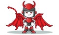 Robot humanoid devil mascot cartoon illustration