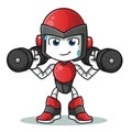 Robot humanoid exercise vector cartoon illustration