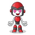 Robot humanoid fall in love mascot vector cartoon illustration
