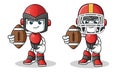 Robot humanoid football america vector cartoon illustration