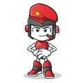 Robot humanoid soldier mascot cartoon illustration