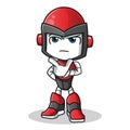 Robot humanoid thinking mascot vector cartoon illustration Royalty Free Stock Photo