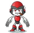 Robot humanoid wolf man with claws mascot cartoon illustration