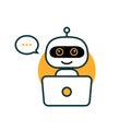 Robot icon. Chat Bot sign for support service concept. Chatbot character flat style