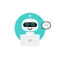 Robot icon. Chat Bot sign for support service concept. Chatbot character flat style