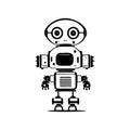 Robot Icon hand draw black colour logo symbol perfect