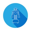 robot icon with long shadow. Premium quality graphic design. Signs, symbols collection icon for websites, web design, on white