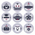 Robot icon. Robotic chatbot avatar, computer chat help bot robots and virtual assistant digital chatting bots isolated vector