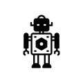 Black solid icon for Robot, toy and machine