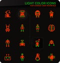 Robot icons set