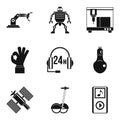 Robot icons set, simple style Royalty Free Stock Photo