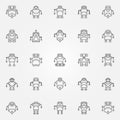Robot icons set. Vector robots concept symbols or elements Royalty Free Stock Photo