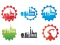 Robot Industrial in gear concept  icon set Royalty Free Stock Photo