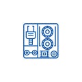 Robot industrial kits line icon concept. Robot industrial kits flat vector symbol, sign, outline illustration.