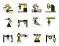 Robot industry icons set Royalty Free Stock Photo