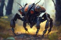 Robot insect soldier, created with Generative AI technology