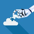 Robot inserts the missing puzzle in cloud